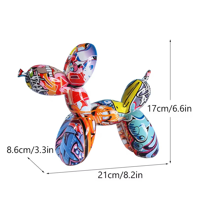 Pop Art Graffiti Balloon Dog Sculpture Object Painting Baloon Statue Ideas Animal Figures Decorative Items for Home Decor