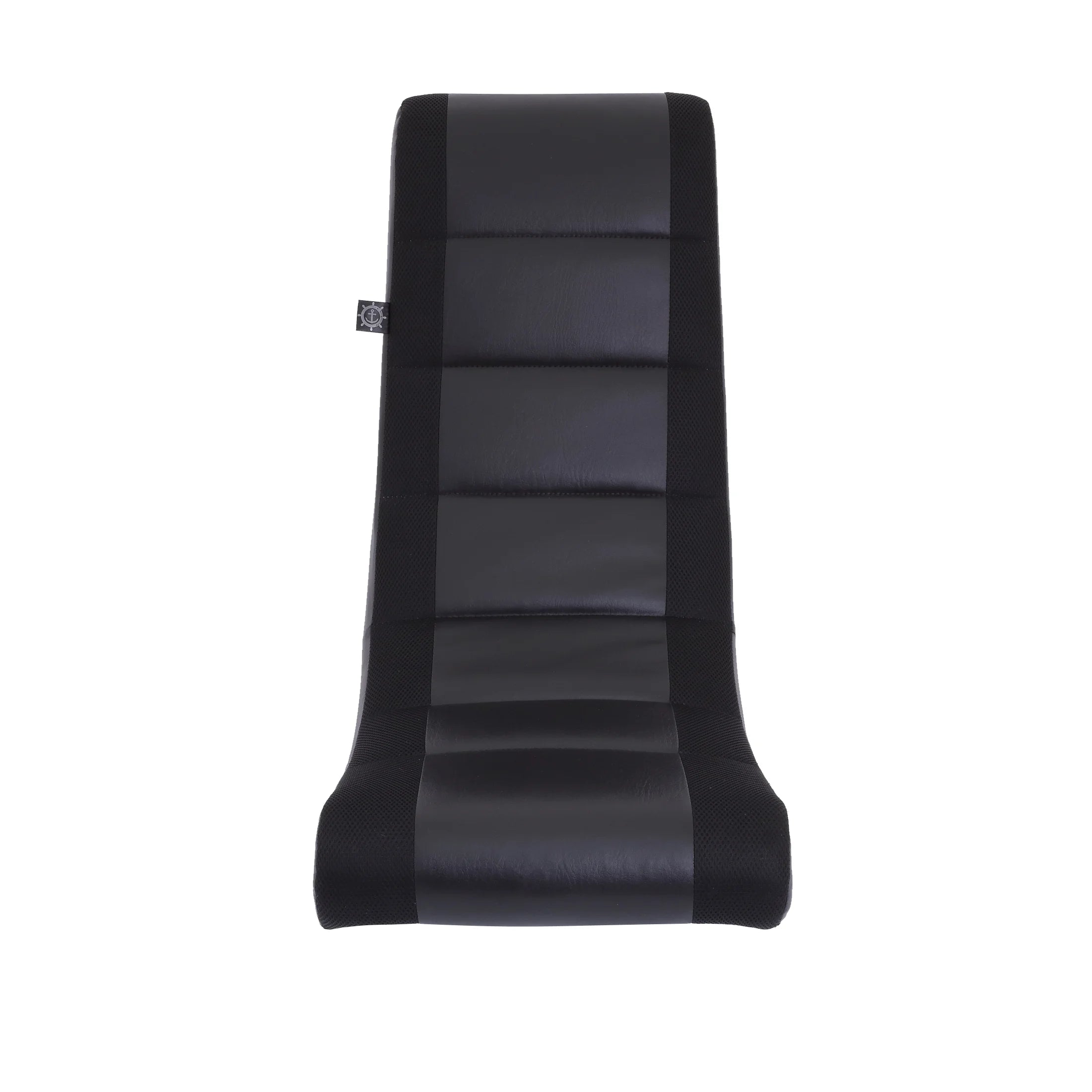 Classic Video Rocker Floor Gaming Chair, Kids and Teens, PU Faux Leather & Polyester Mesh, Black/Black