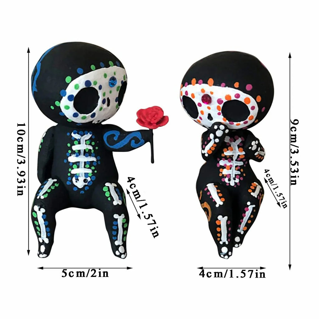 Home Decor , Sugar Skull Coulp Figurine Statues Table Decor Hand Crafts Resin Ornament