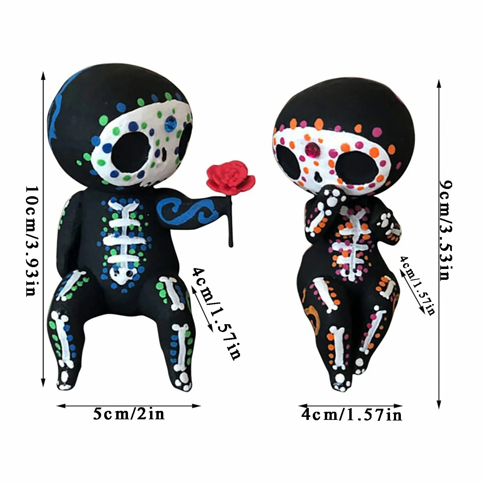 Home Decor , Sugar Skull Coulp Figurine Statues Table Decor Hand Crafts Resin Ornament