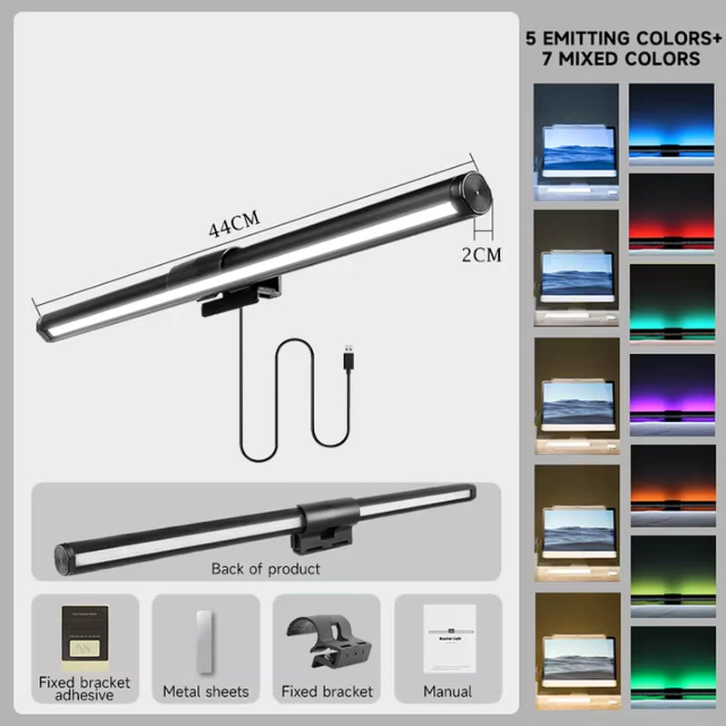 LED Computer Light Screen Light Stepless Dimming Reading Light Desk Lamp USB Lamp RGB Backlight Monitor Light Bar Office Light