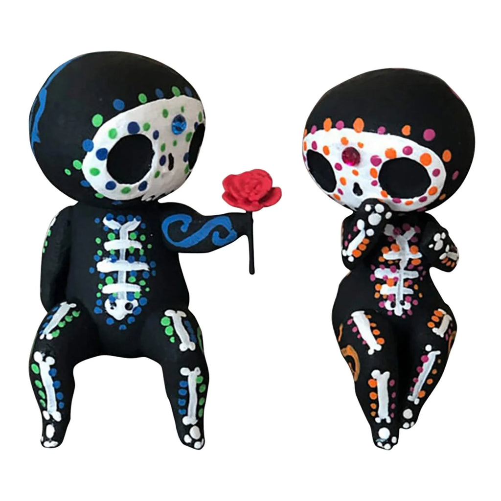 Home Decor , Sugar Skull Coulp Figurine Statues Table Decor Hand Crafts Resin Ornament