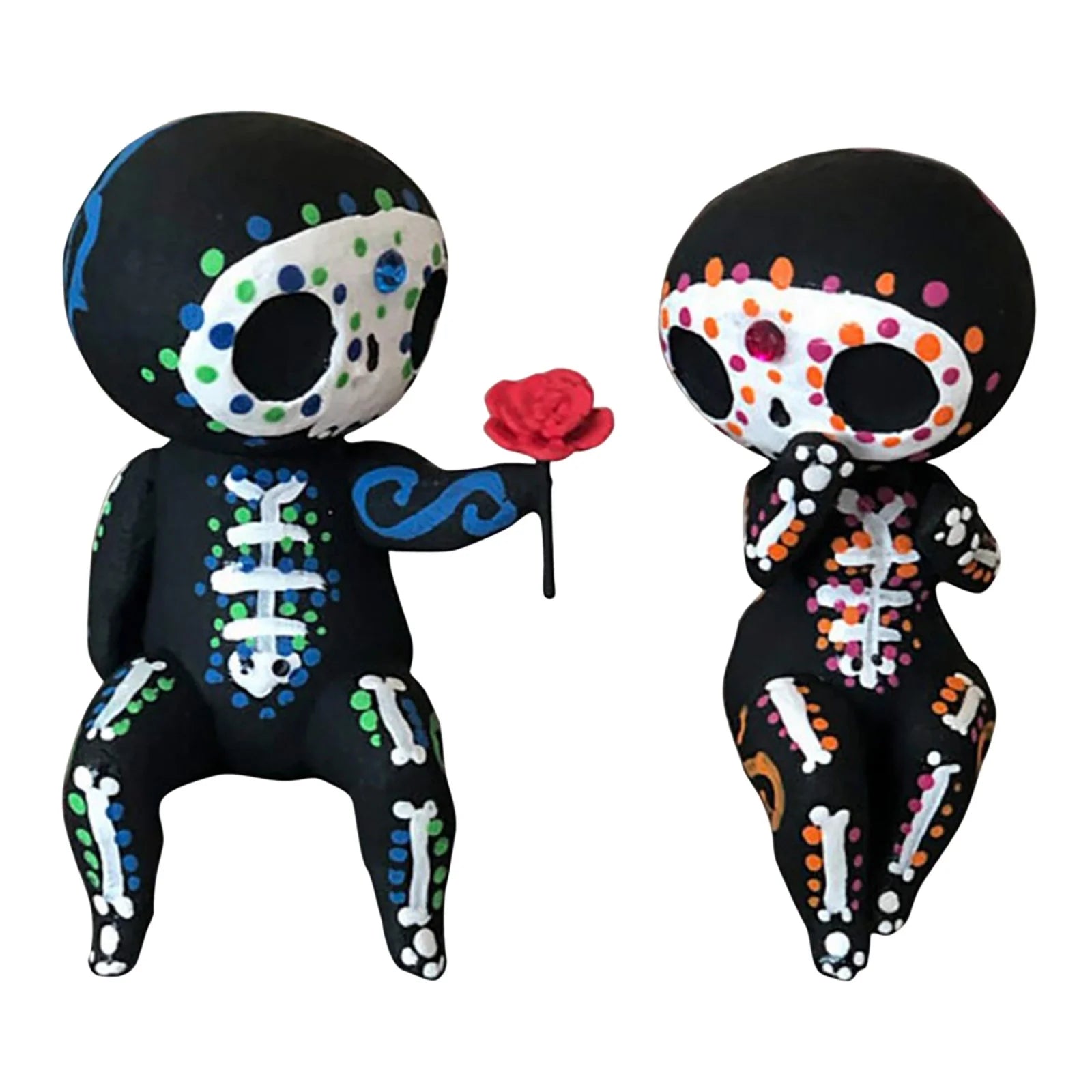 Home Decor , Sugar Skull Coulp Figurine Statues Table Decor Hand Crafts Resin Ornament