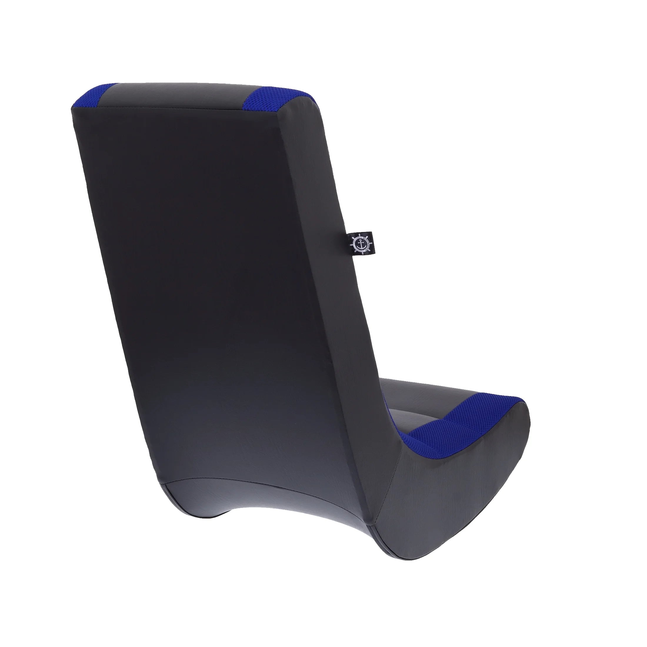 Classic Video Rocker Floor Gaming Chair, Kids and Teens, PU Faux Leather & Polyester Mesh, Black/Blue