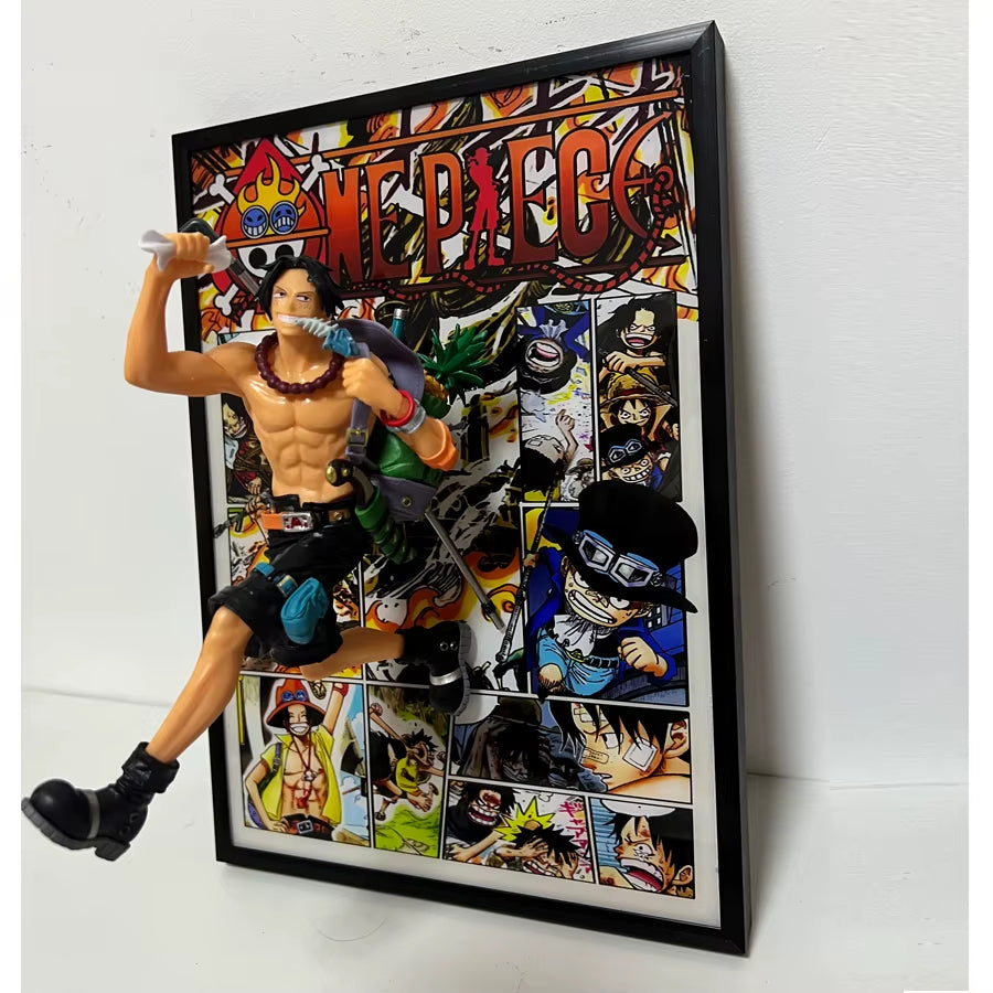 21*30CM One Piece Luffy Sabo Ace Anime Figure Art Poster Painting Wall Art Retro Posters Decorative Paintings for Home