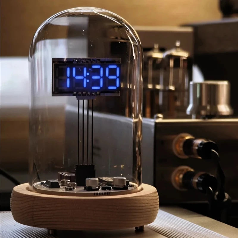 Retro Table Clock Minimalist Decoration Digital Clock Living Room Nixie Clocks Transparent Wifi Desk Clocks Aesthetic Decor