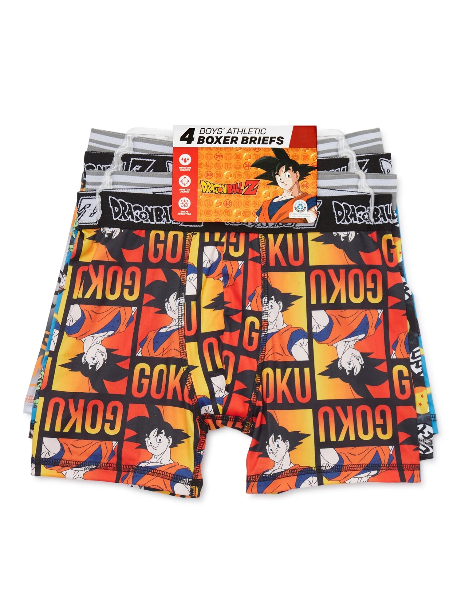 Boys Allover Print Boxer Briefs, 4-Pack, Sizes XS-XL