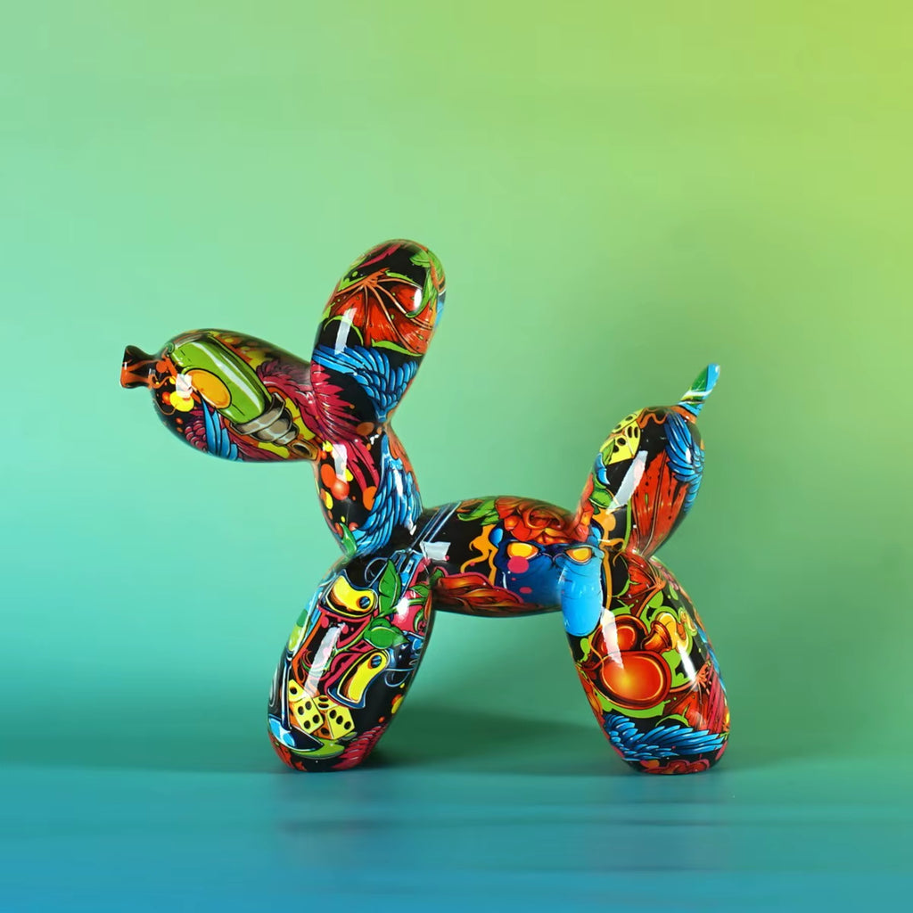 Pop Art Graffiti Balloon Dog Sculpture Object Painting Baloon Statue Ideas Animal Figures Decorative Items for Home Decor