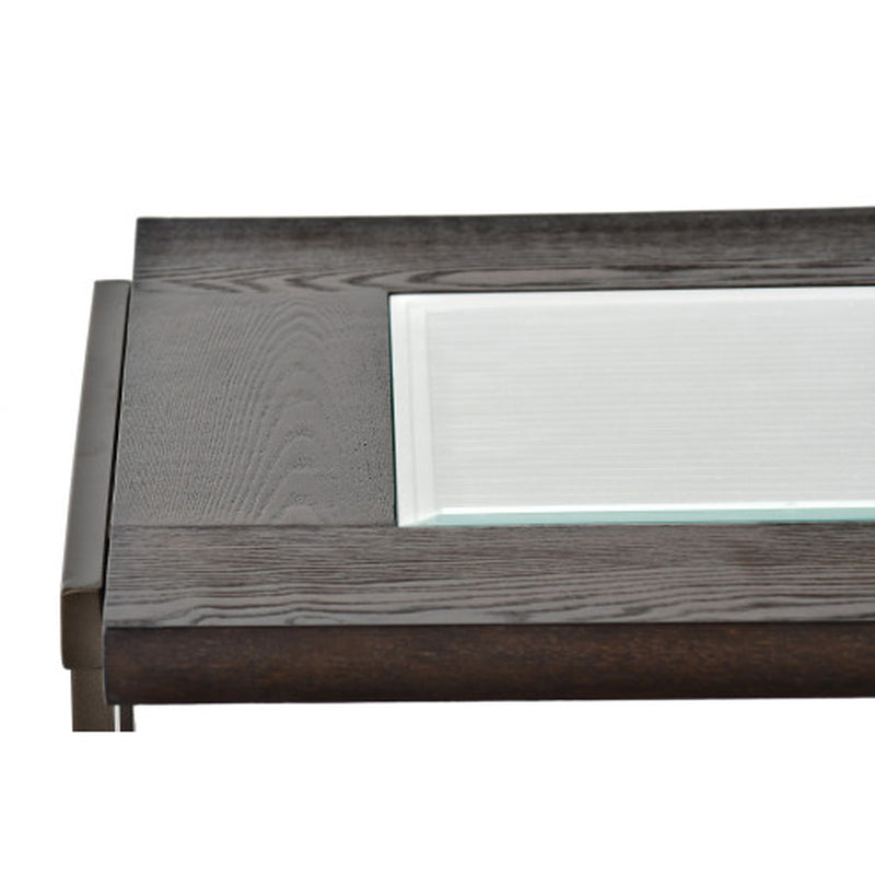 Sophisticated Rustic Industrial End Table - Rich Wood Tabletop, Roomy Bottom Shelf Stylized Iron Frame, Unique Accent Piece
