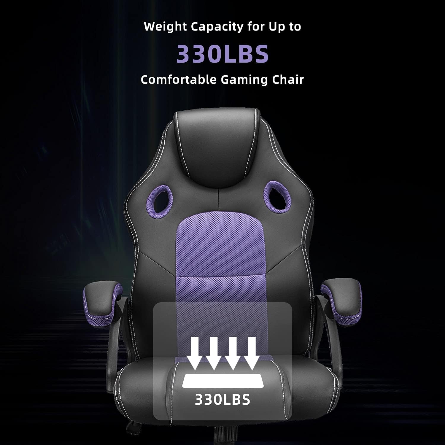 Gaming Office Chair, Ergonomic Cheap Gaming Chair, Computer Chair Video Game Chairs, Reclining Rolling Gaming Chairs for Adults, Teens and Gamer, Desk Office Chairs Clearance, Purple