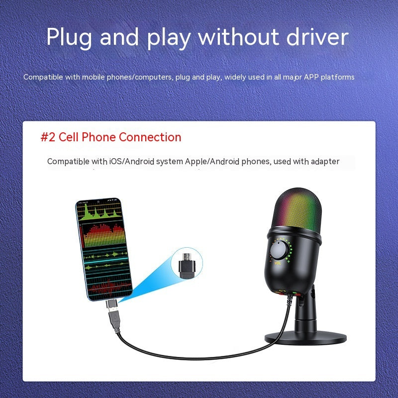 USB Microphone RGB Live Microphone RoomMode