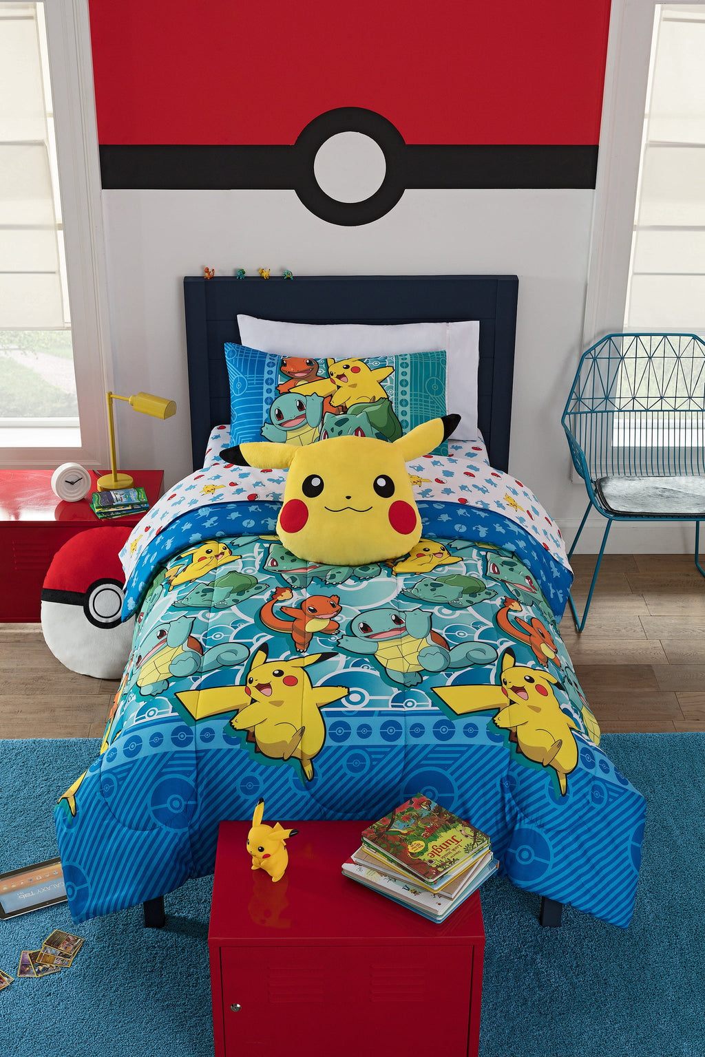 Pokemon 4-Piece Polyester Comforter Bedding Set, Twin