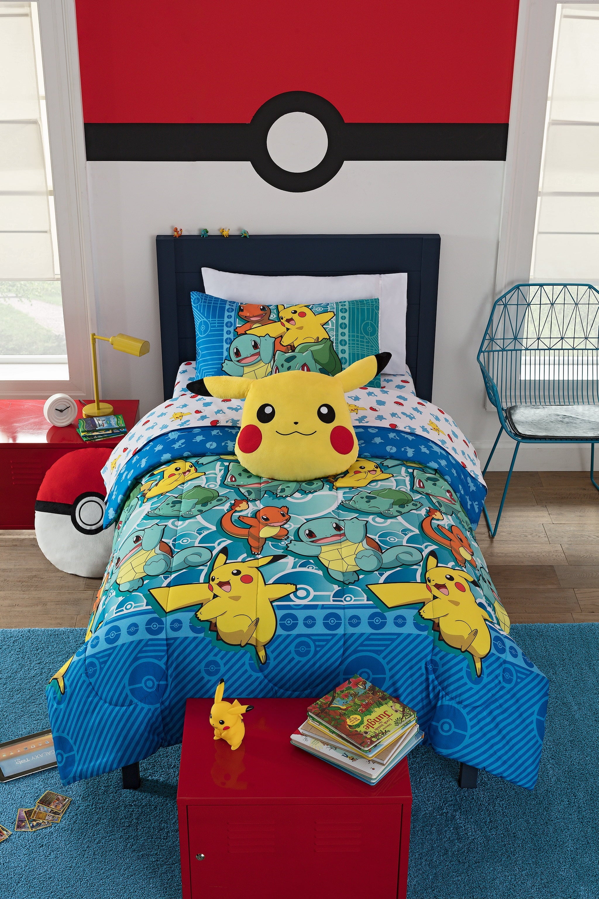 Pokemon 4-Piece Polyester Comforter Bedding Set, Twin