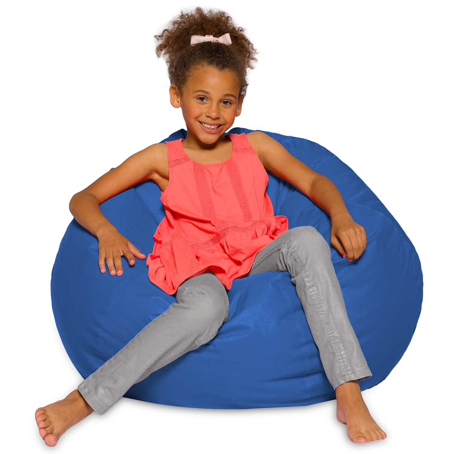 Bean Bag Chair Polyester Cloth, Kids, Adults, 3.2 Ft, Blue