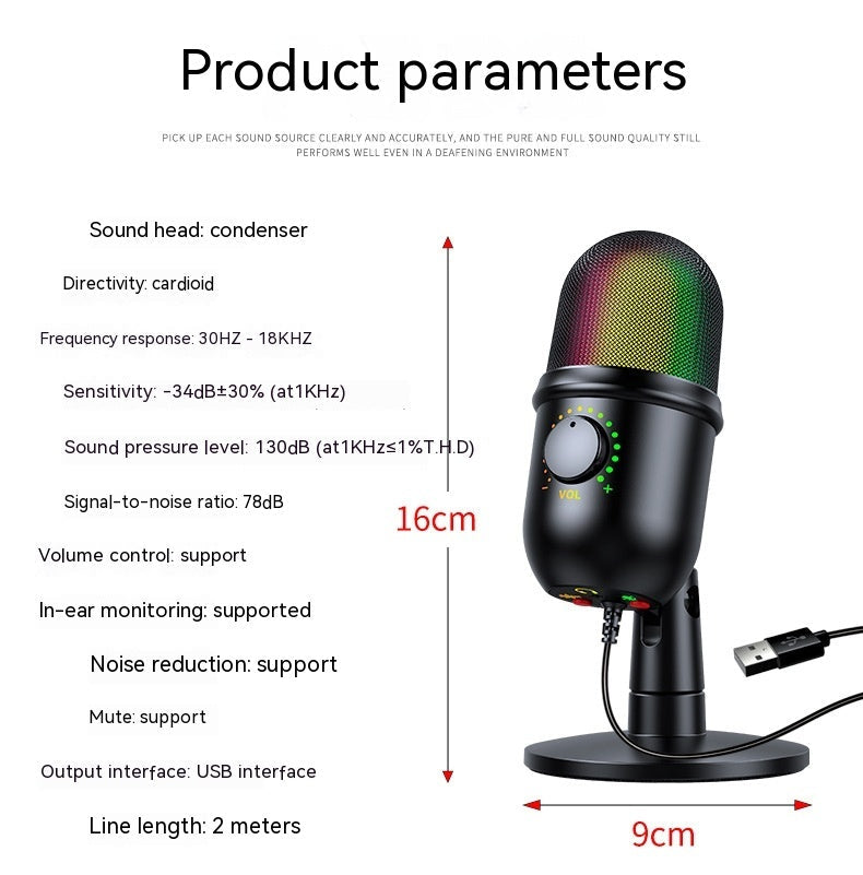 USB Microphone RGB Live Microphone RoomMode