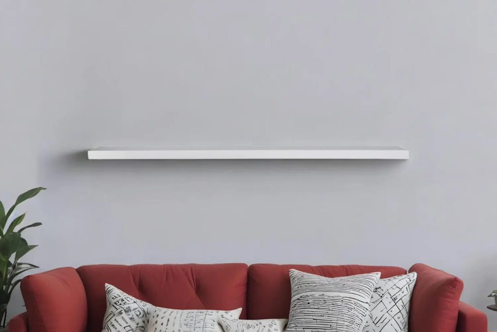 75" White Wooden Wall Mounted Floating Shelf-0