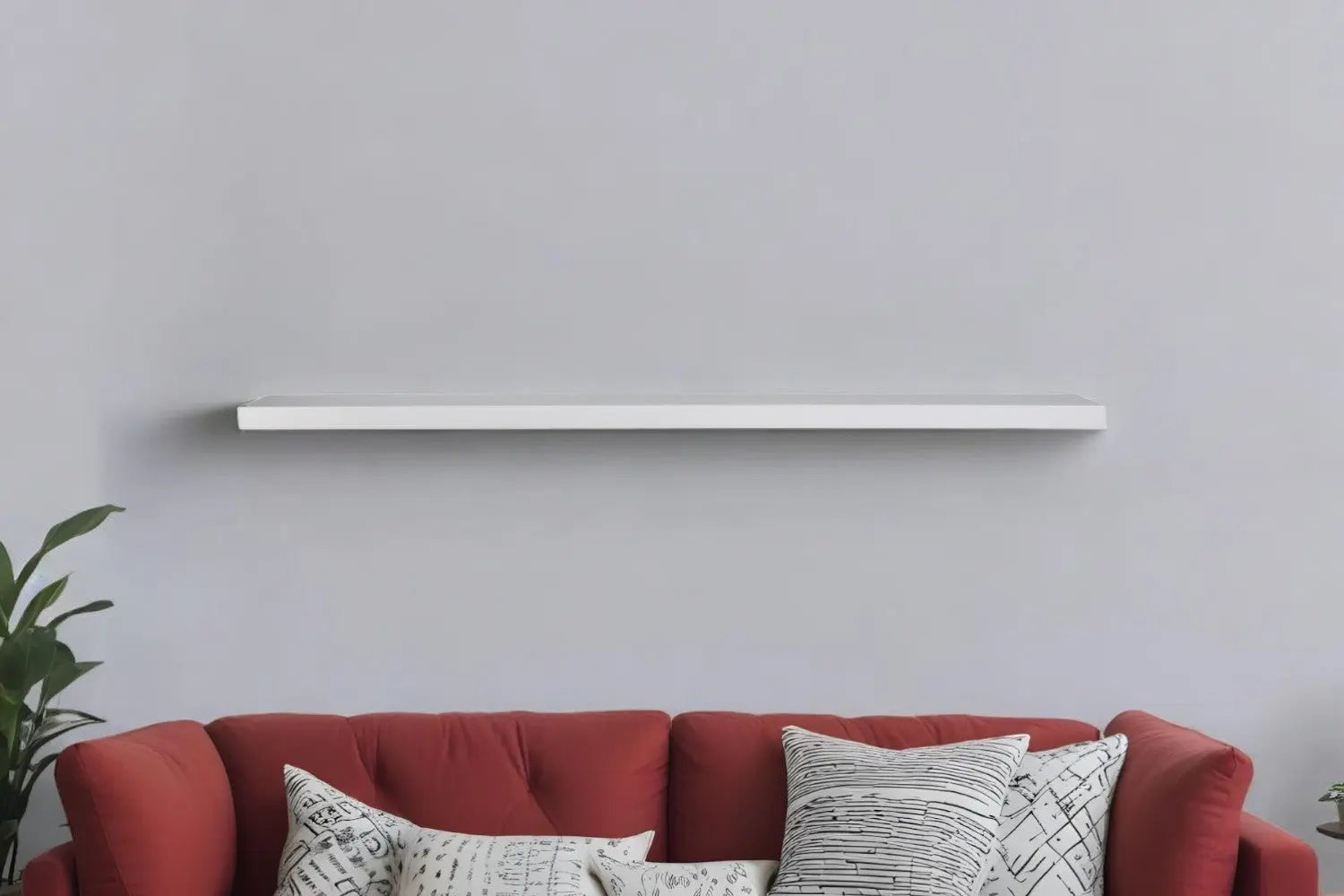 75" White Wooden Wall Mounted Floating Shelf-0