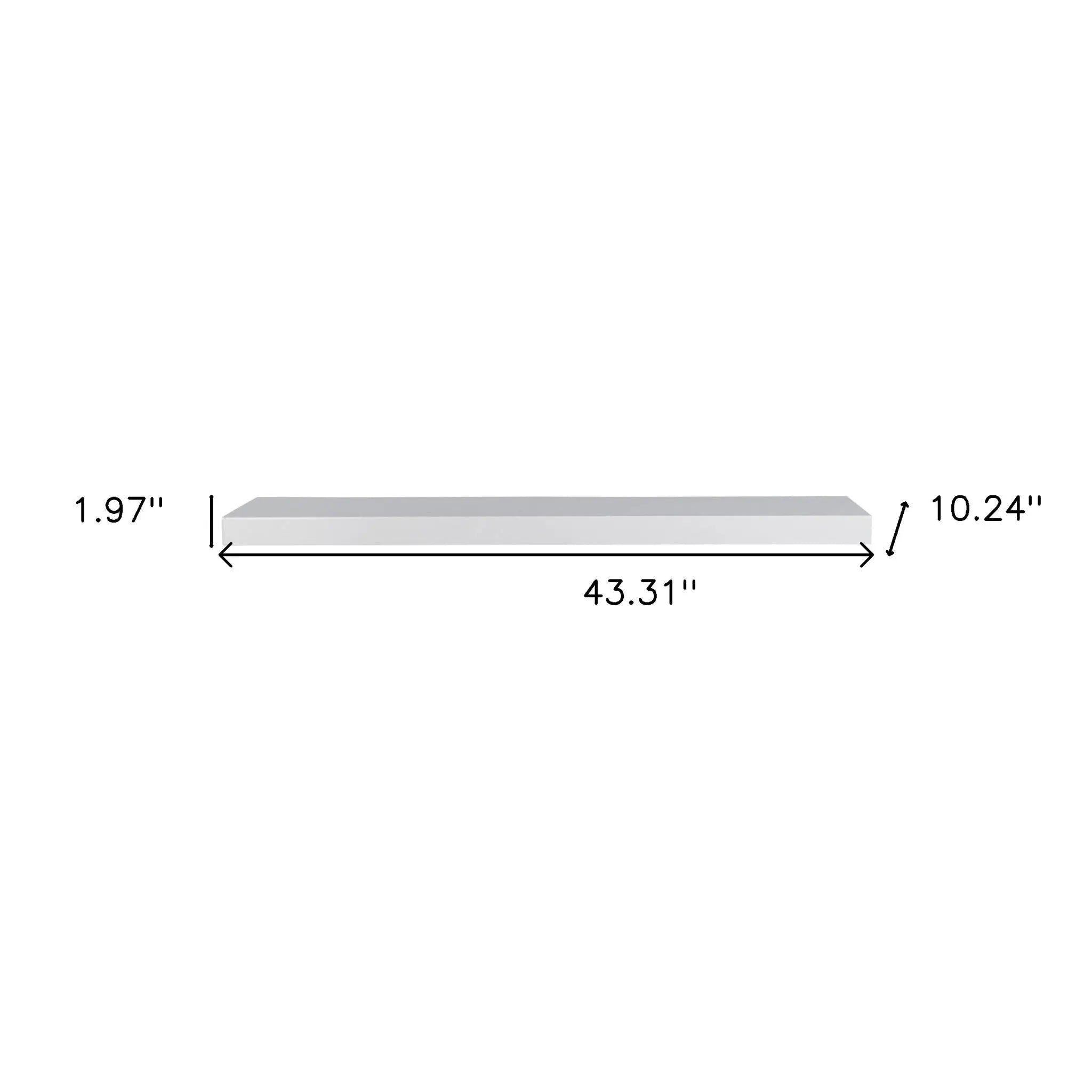 43" White Wooden Wall Mounted Floating Shelf-6