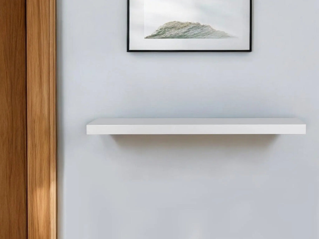 43" White Wooden Wall Mounted Floating Shelf-0