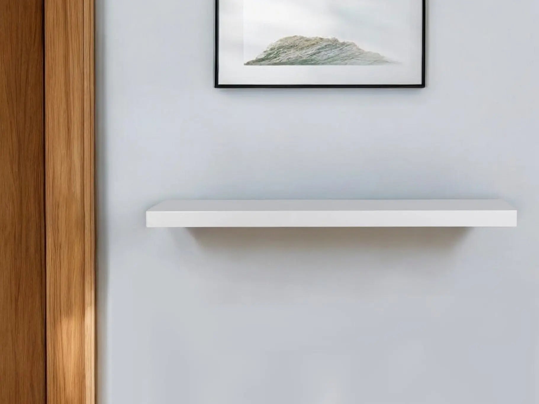 43" White Wooden Wall Mounted Floating Shelf-0
