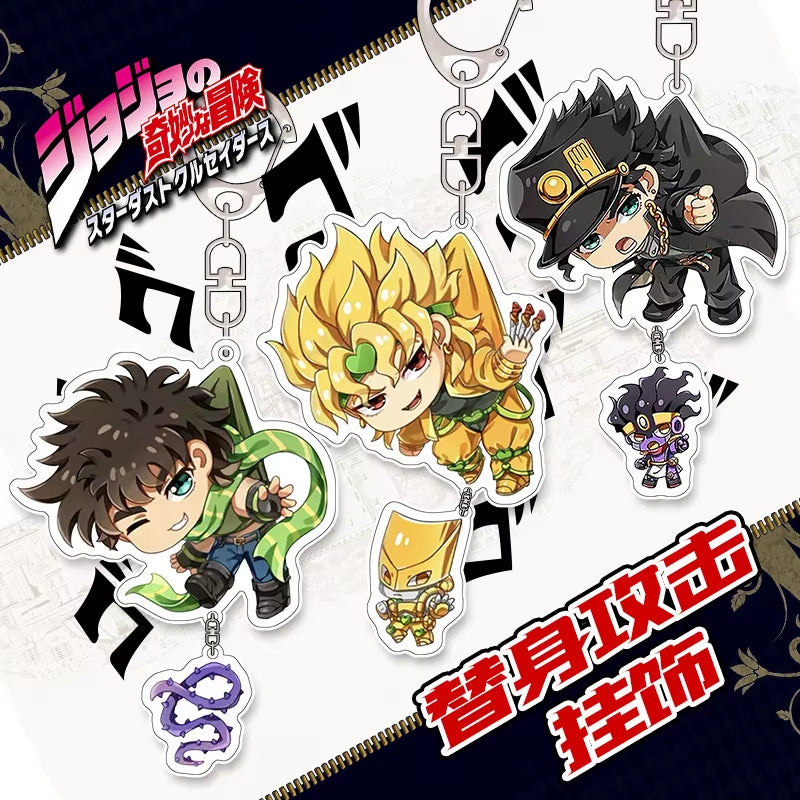 Anime Adventure Man Keychain Q Version Figures Cosplay Key Chain Cartoon Print Acrylic Pendant Bag Jewerly Gift