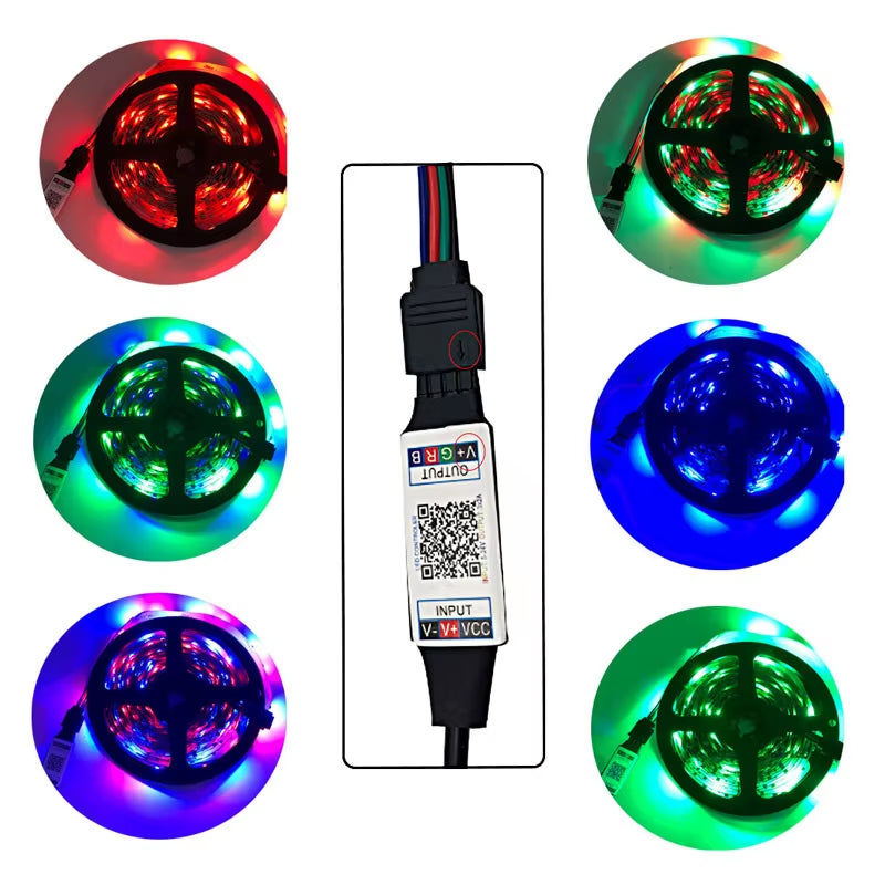 Bluetooth RGB Controler 4Pin DC RGB Led Controller 5V 12V 24V Smart APP Control RGB Led Lights Controller Color Changing