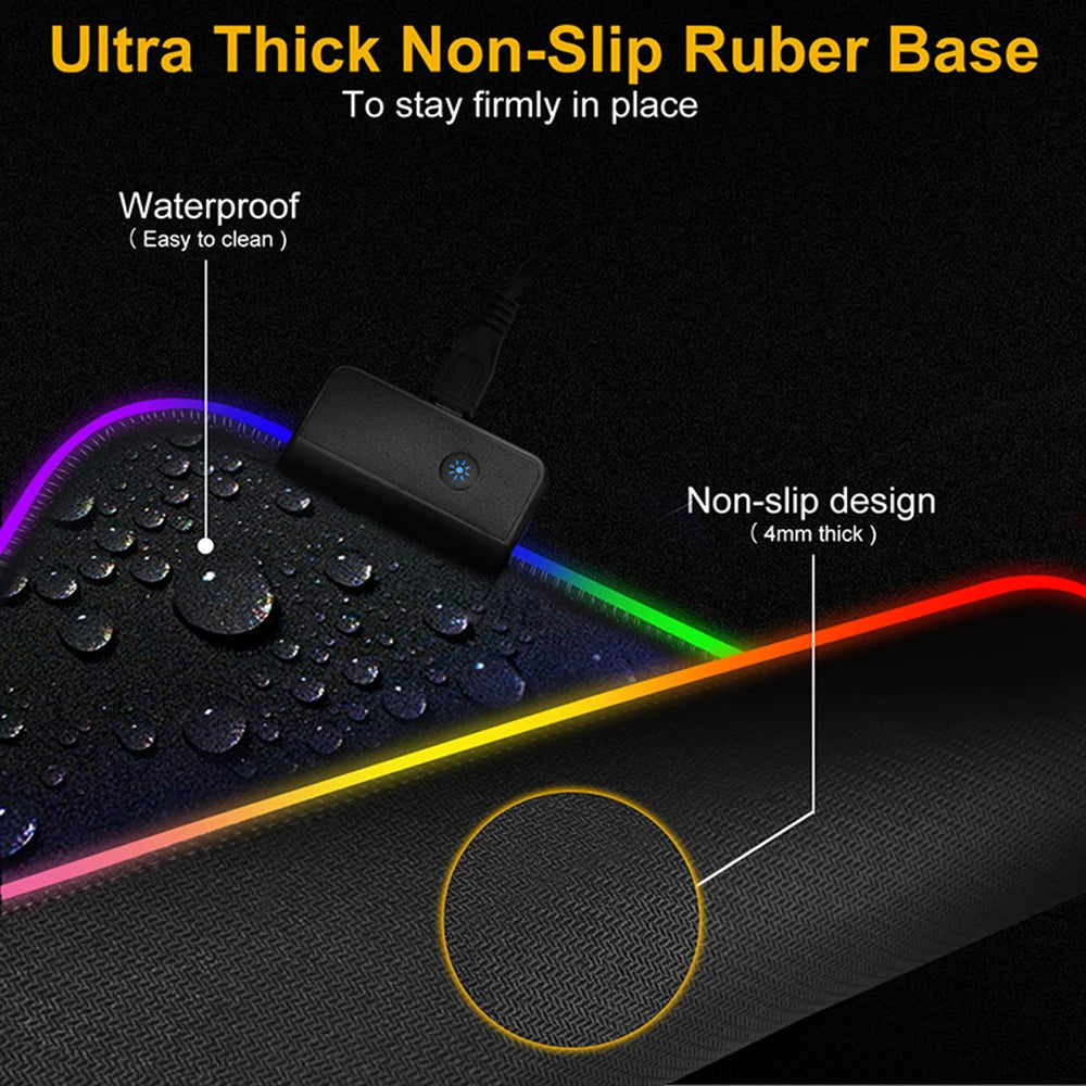 Anime High School DXD Mouse Pad RGB Anime Keyboard LED Carpet Gloway Mesa with USB Backlight Game Room Accessories Pad PC XXL