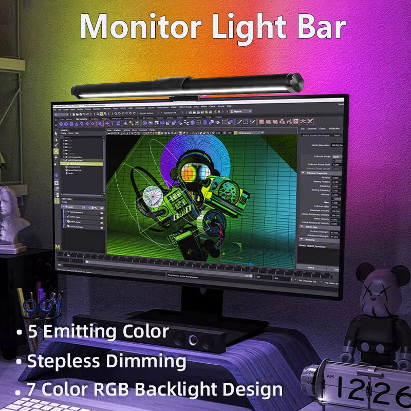 LED Computer Light Screen Light Stepless Dimming Reading Light Desk Lamp USB Lamp RGB Backlight Monitor Light Bar Office Light