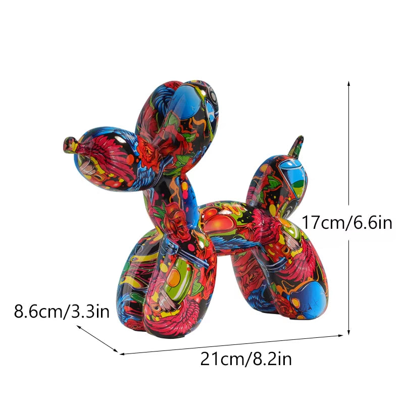 Pop Art Graffiti Balloon Dog Sculpture Object Painting Baloon Statue Ideas Animal Figures Decorative Items for Home Decor