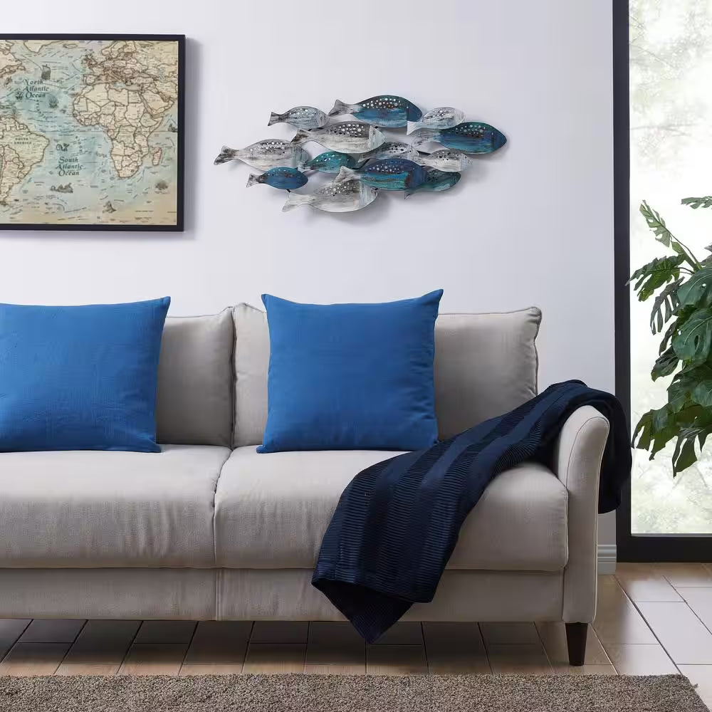 Coastal School of Fish Metal Wall Art