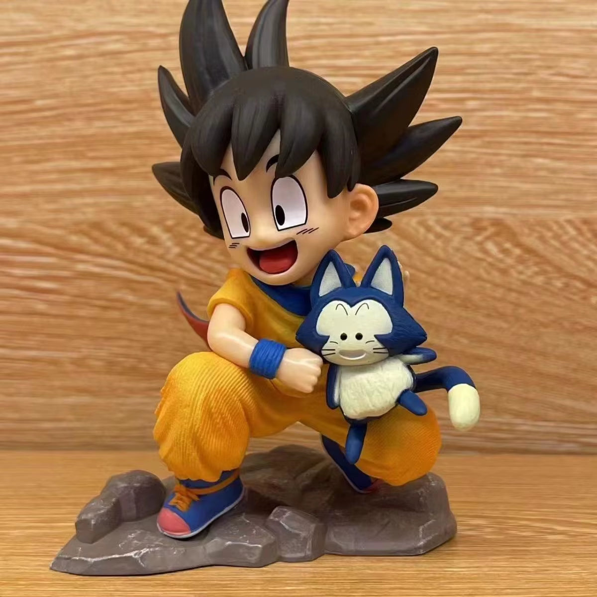 Dragon Ball 15Cm Childhood Little Goku Hugs Puer Ya Mu Tea Little Follower Figures Statue Pvc Model Statue Collection Toys Gift