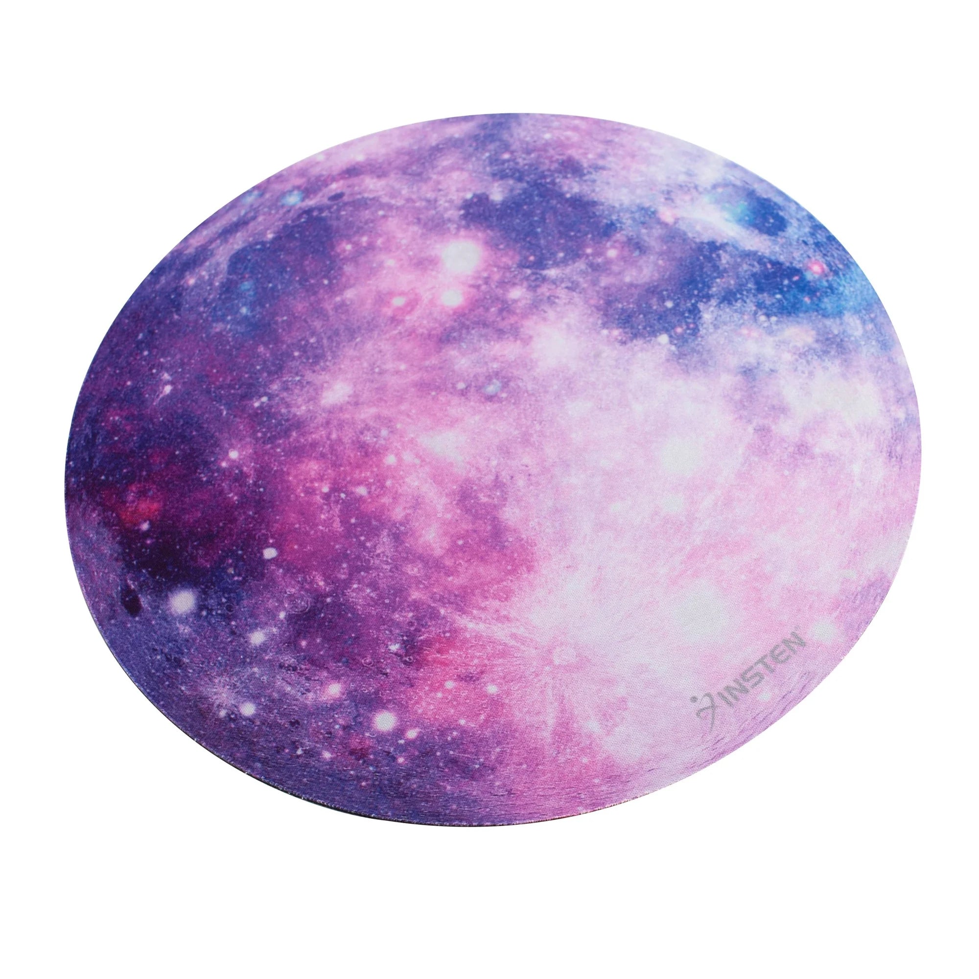 Galaxy Mouse Pad for Computer Desk Laptop, Small round Desktop Mat, Purple Space Mousepad, Non-Slip Rubber