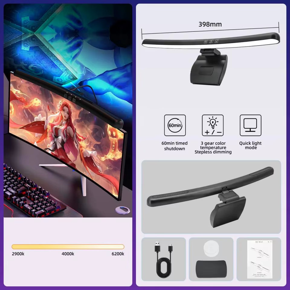 Led Monitor Lights Bar RGB Dimmable Desk Lamps Screen Hanging Computer Light for Monitor Lights PC Home Bedroom Study Office