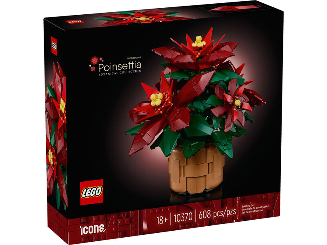 LEGO Icons Botanical Collection Poinsettia Plant Decor Building Toy Set 10370