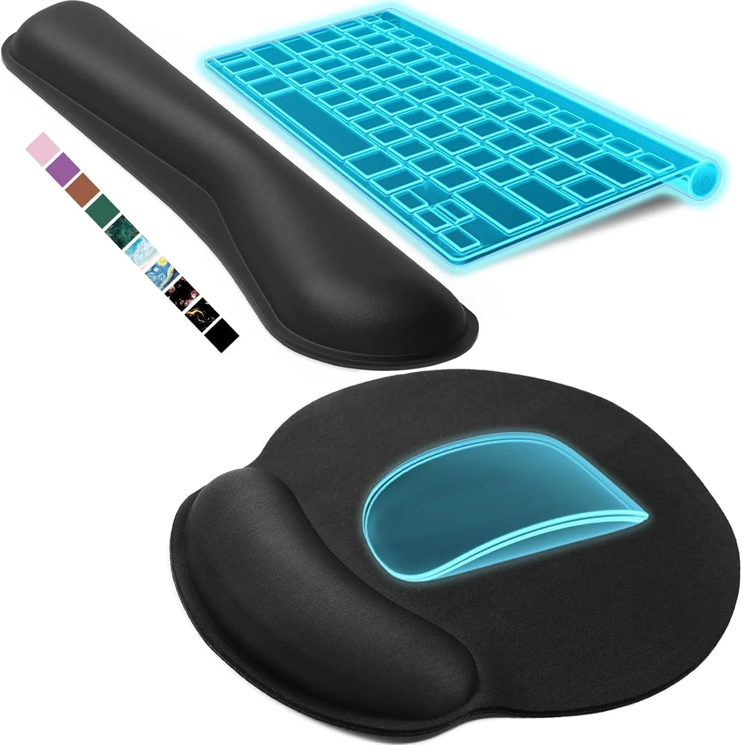 Memory Foam Mouse Pad with Wrist Rest, 2 Count, 1 Pack