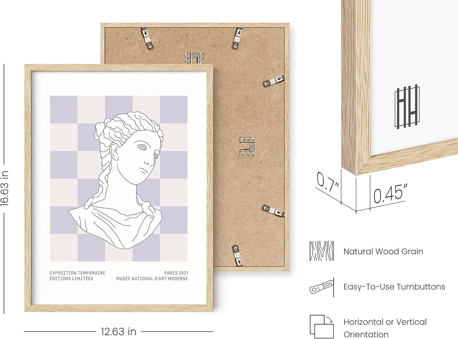 Danish Pastel Posters, Aesthetic Pastel Room Decor, Purple Wall Art, Danish Decor (Beige Frame, 12X16)