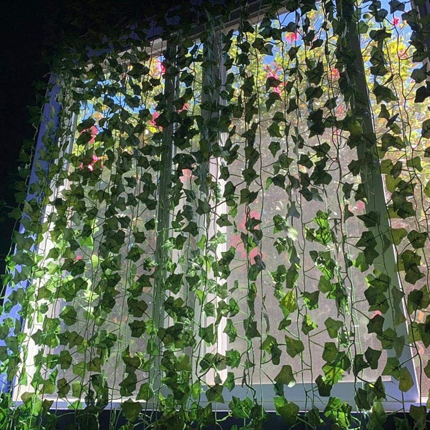Fake Ivy Leaves Artificial Ivy Greenery Vines for Room Decor Leaves Room Decor Fake Leaves Ivy Eucalyptus Garland Faux Vines Wedding Decor (12 Strands of Ivy)