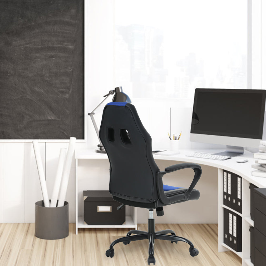 Ergonomic Gaming Chair, Lumbar Support, Swivel Rolling for Men, Women(Blue)