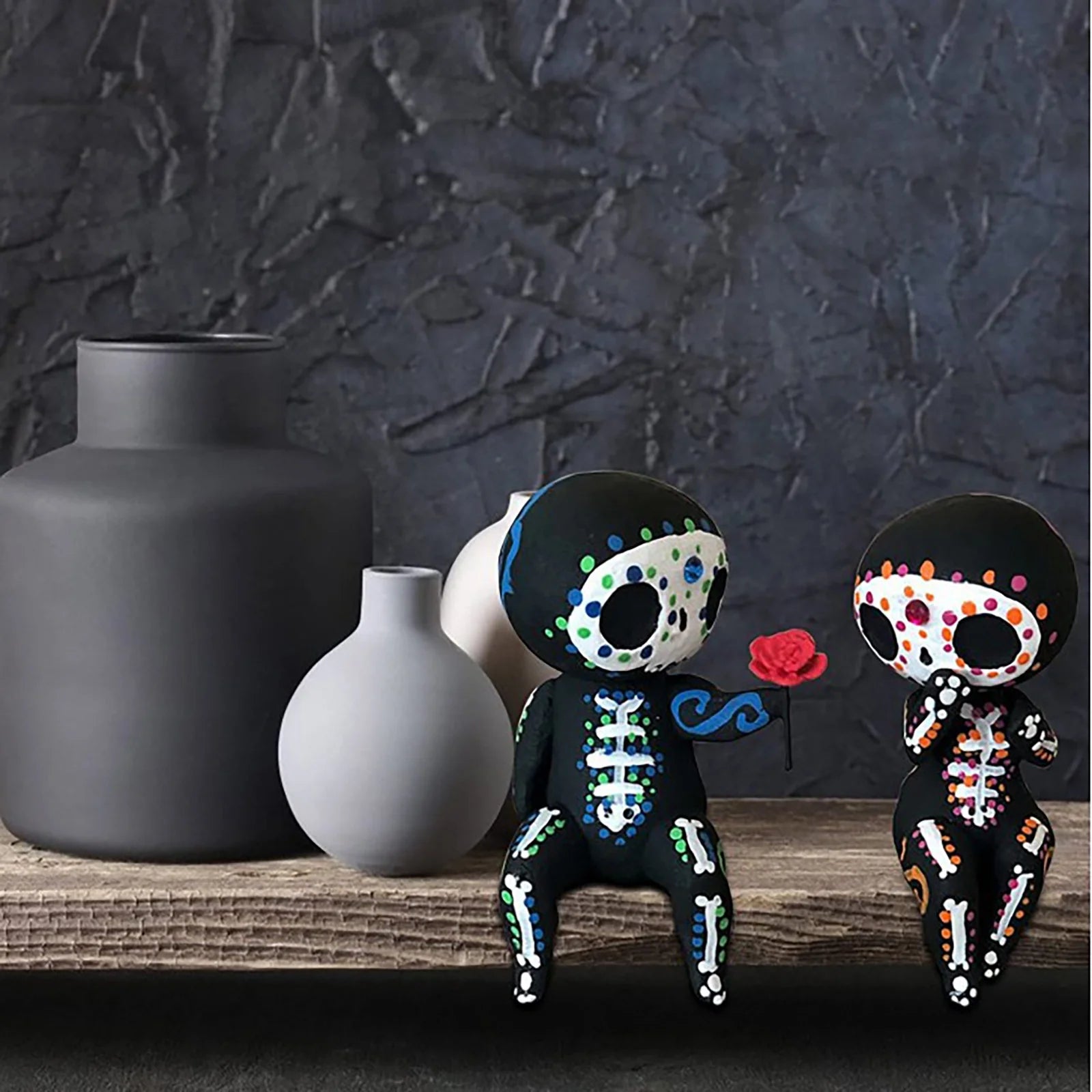 Home Decor , Sugar Skull Coulp Figurine Statues Table Decor Hand Crafts Resin Ornament