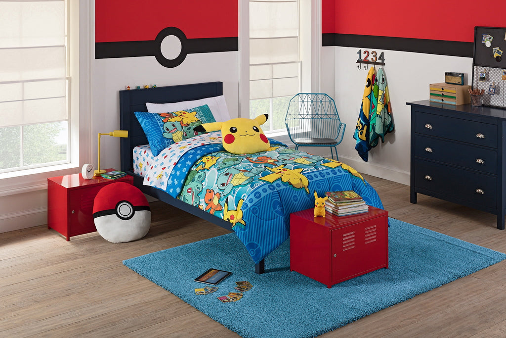 Pokemon 4-Piece Polyester Comforter Bedding Set, Twin