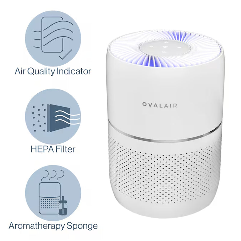 Compact H13 Smart Aromatherapy 3 -Speed Smart Compatible White HEPA Air Purifier (Covers: 150-Sq Ft )