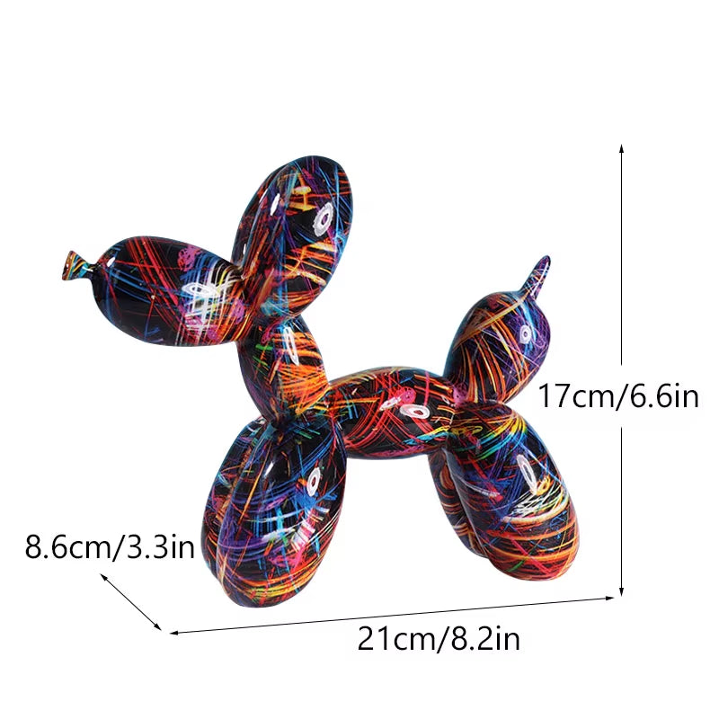 Pop Art Graffiti Balloon Dog Sculpture Object Painting Baloon Statue Ideas Animal Figures Decorative Items for Home Decor