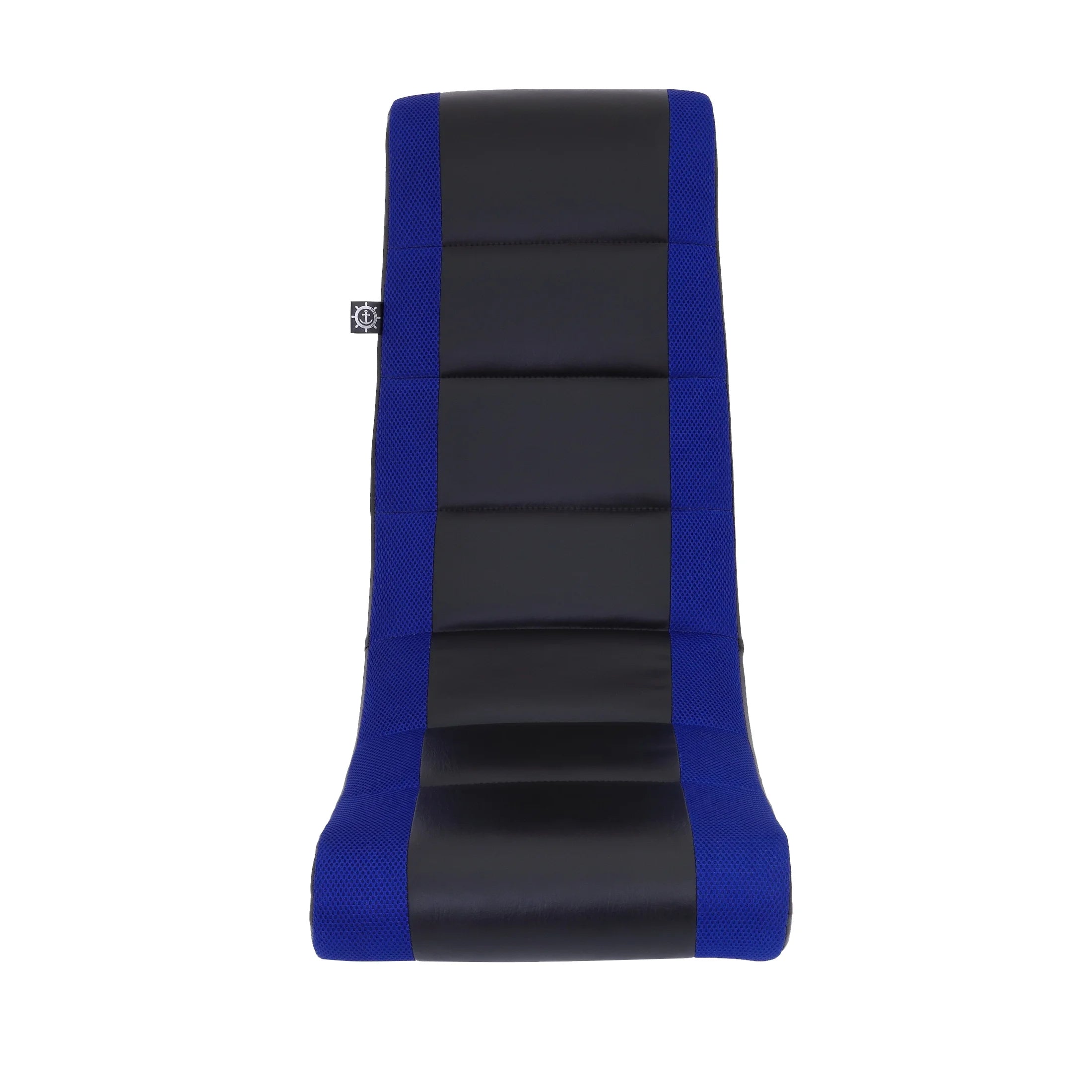 Classic Video Rocker Floor Gaming Chair, Kids and Teens, PU Faux Leather & Polyester Mesh, Black/Blue