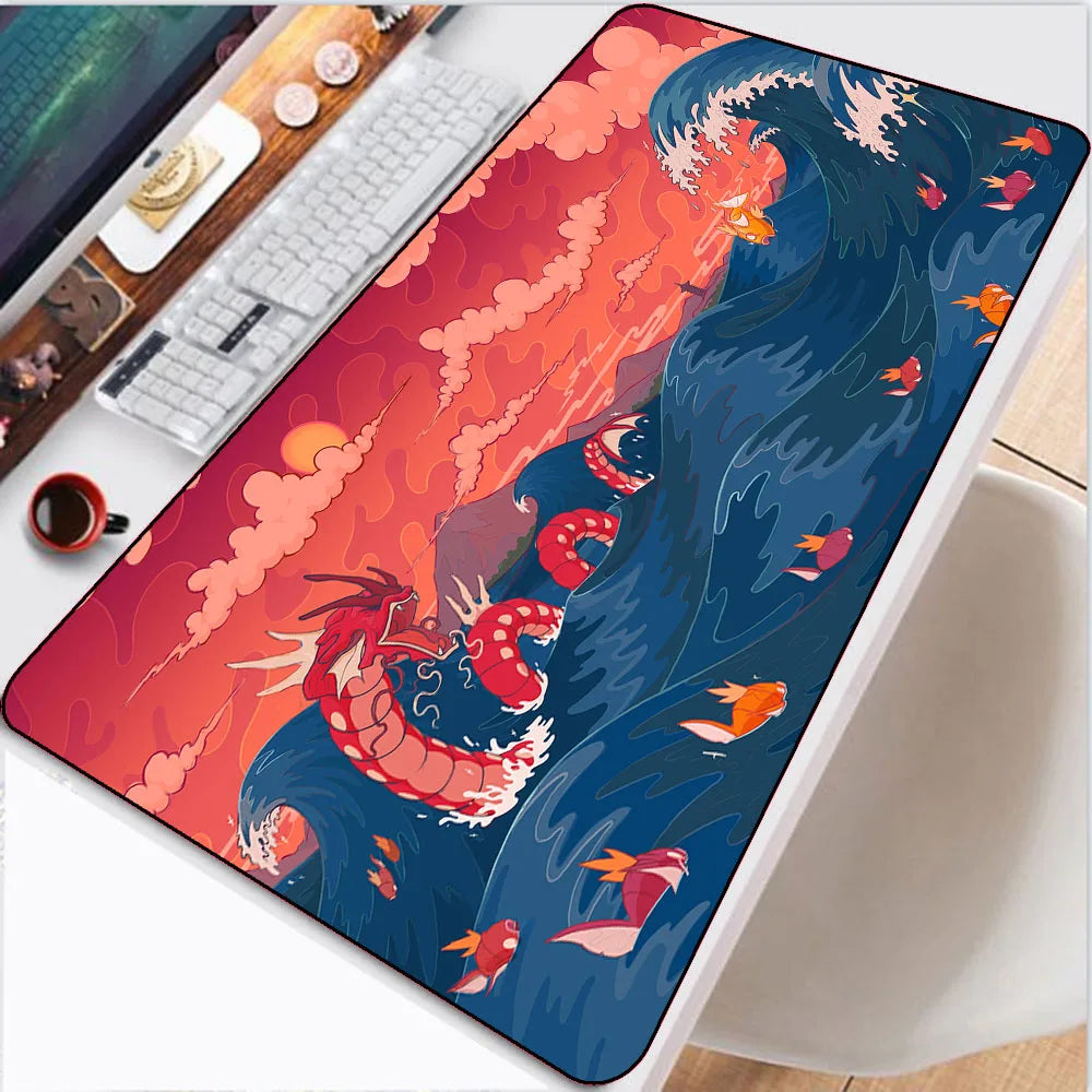Anime Ocean Dragon Mouse Pad RGB Laptop Office Light-Emitting LED Suitable for Anime Lovers Game Accessories Gamers USB Pad Desk