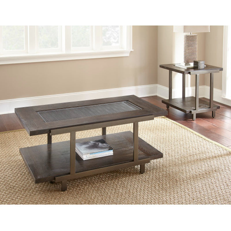 Sophisticated Rustic Industrial End Table - Rich Wood Tabletop, Roomy Bottom Shelf Stylized Iron Frame, Unique Accent Piece