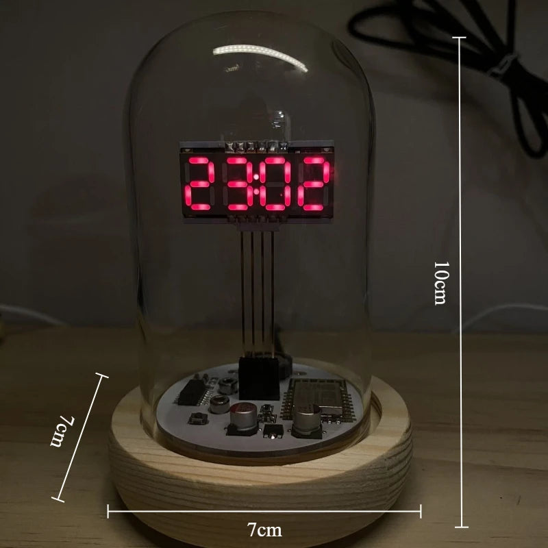 Retro Table Clock Minimalist Decoration Digital Clock Living Room Nixie Clocks Transparent Wifi Desk Clocks Aesthetic Decor