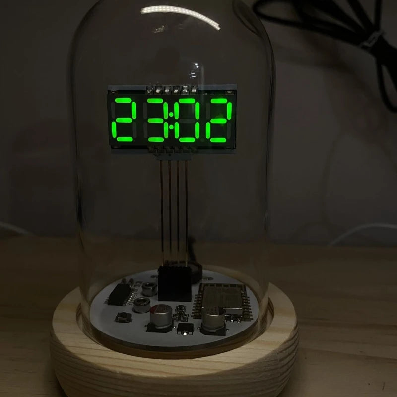 Retro Table Clock Minimalist Decoration Digital Clock Living Room Nixie Clocks Transparent Wifi Desk Clocks Aesthetic Decor