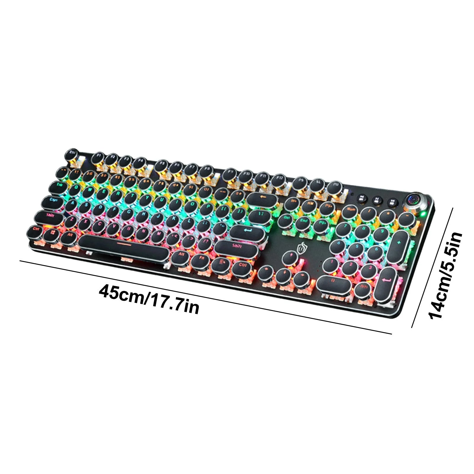 Talet Keyboards Clearance Black Mechanical Steampunk Typewriter RGB Keyboard Cool Light Green