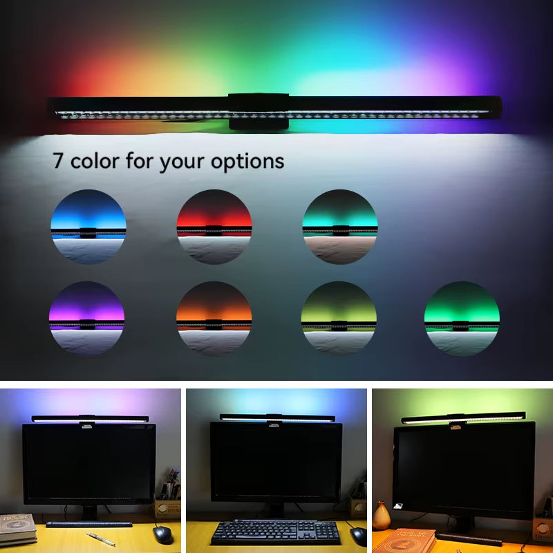 LED Computer Light Screen Light Stepless Dimming Reading Light Desk Lamp USB Lamp RGB Backlight Monitor Light Bar Office Light