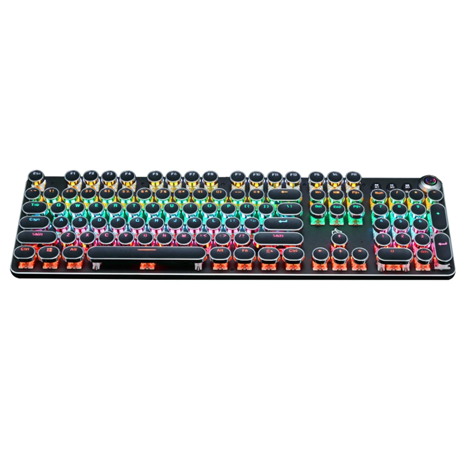 Talet Keyboards Clearance Black Mechanical Steampunk Typewriter RGB Keyboard Cool Light Green